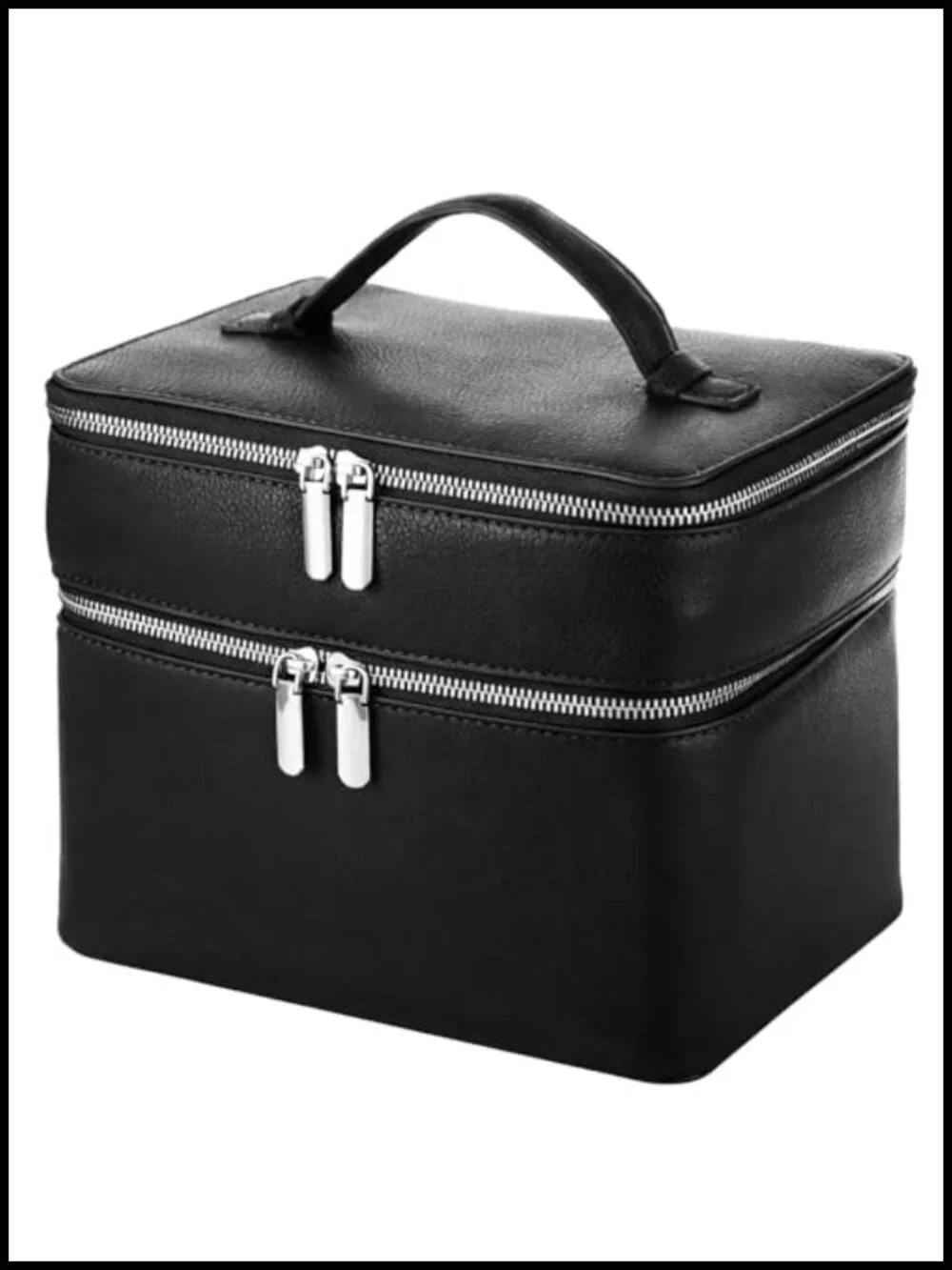 Large Capacity Cosmetic Organizer with Removable Liner, Waterproof PU Leather,
